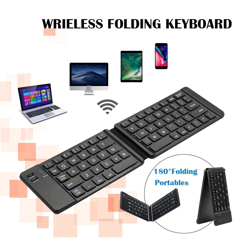 Wireless Keyboard Mini - Folding Bluetooth Keyboard For IPAD Mobile