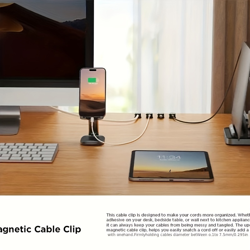 6/12Pcs PP Magnetic Cable Clip - Magnetic Charging Cable ulasan dan harga