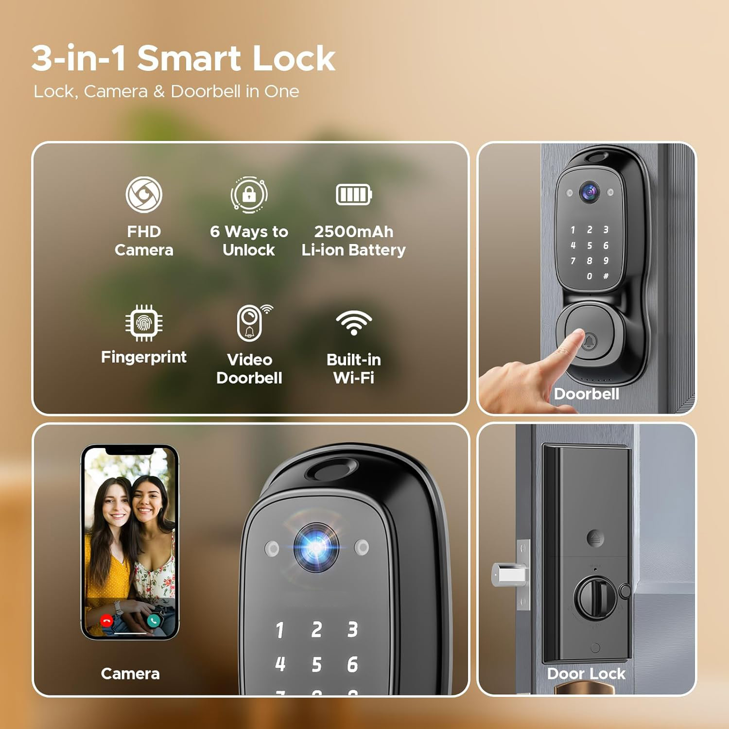 Tuya Wifi Smart Door Lock ‎Cam - Electronics & Gadgets Icon ulasan dan harga