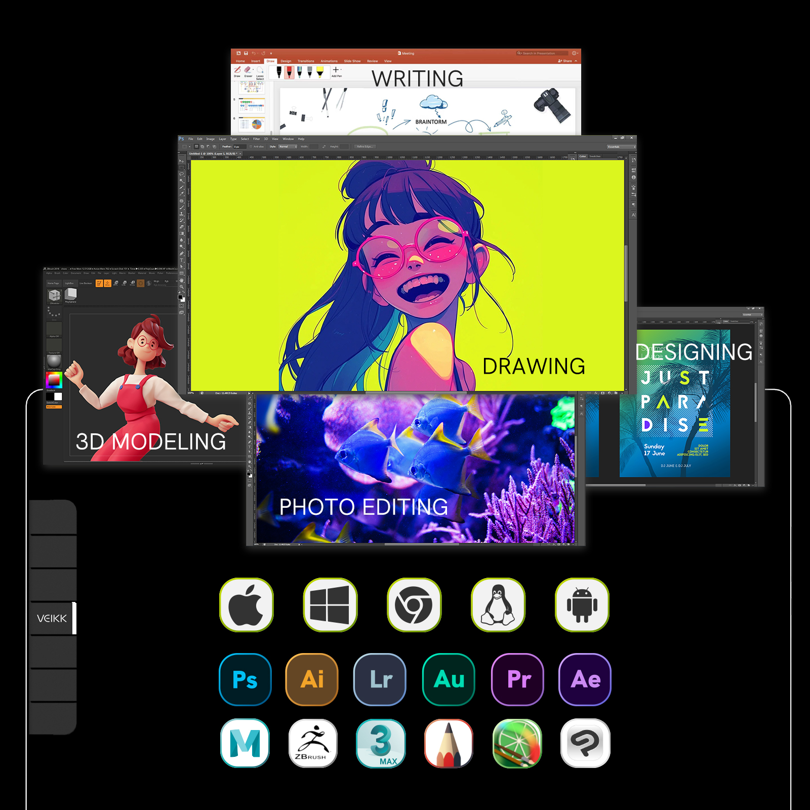 Big Screen 11.6 Inch VEIKK VK1 - Digital Drawing Tablet ulasan dan harga