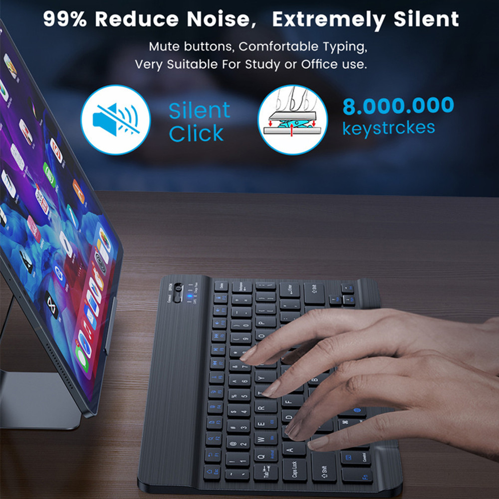 10 lnch  Wireless  Bluetooth M - Wireless Keyboard Mini ulasan dan harga