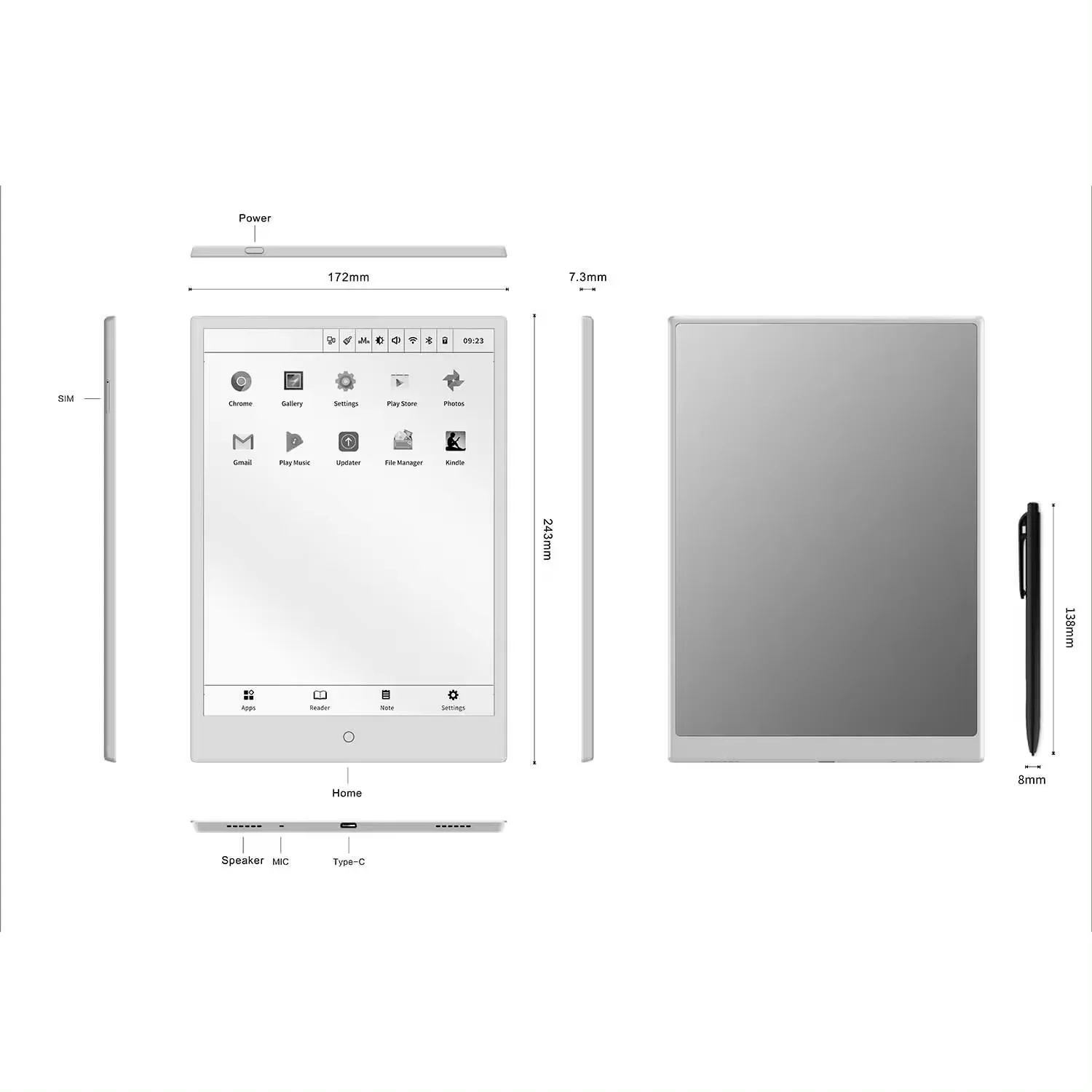 New Arrival 10.3 Inch E Book R - E-Ink Tablet Reader ulasan dan harga