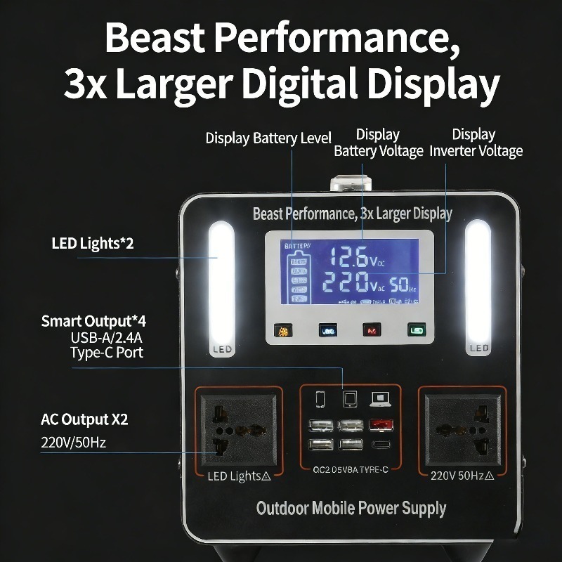 500Wh 500W 220V Portable Power - Solar Powered Charger ulasan dan harga