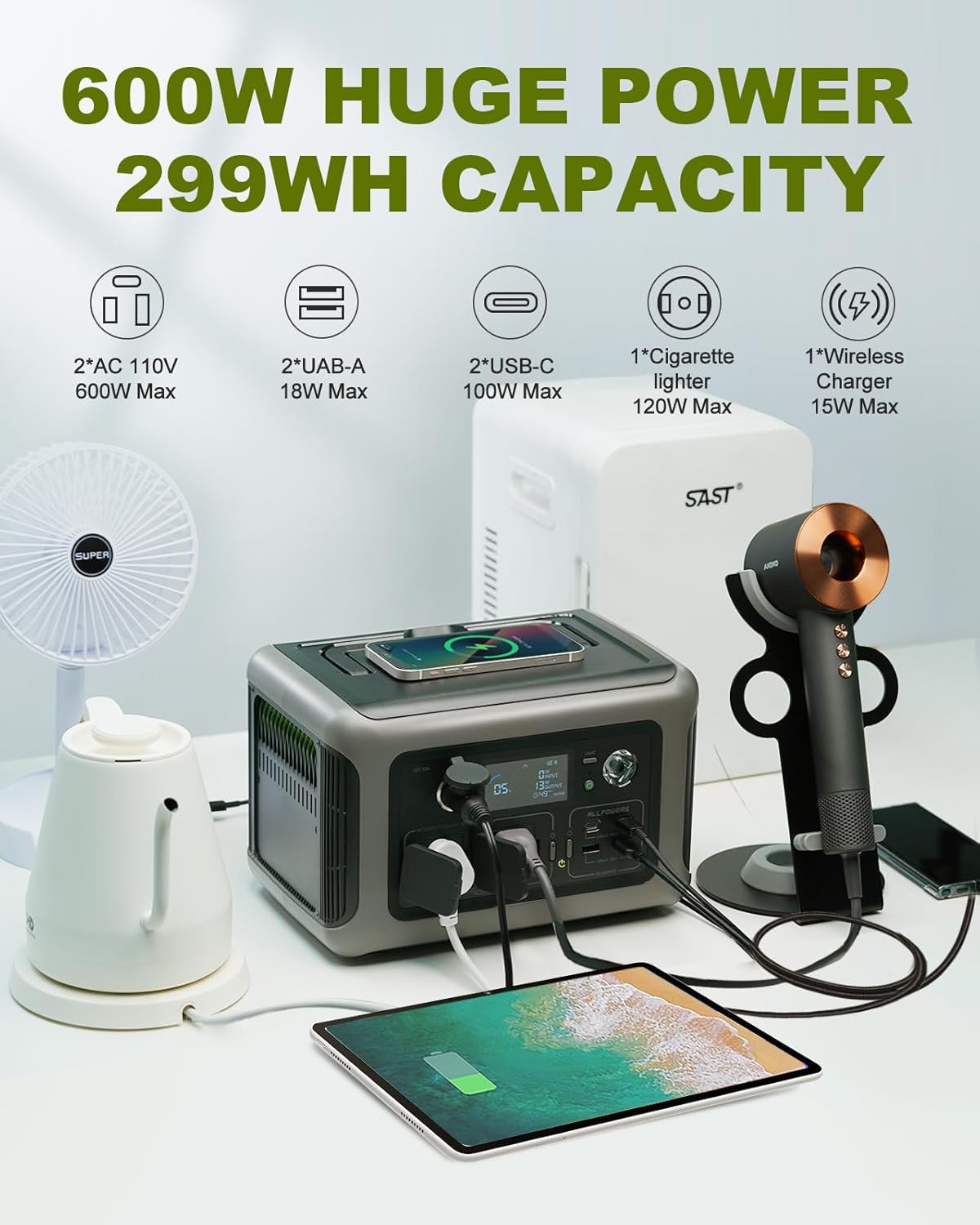 ALLPOWERS R600 299Wh 600W LiFe - Solar Powered Charger ulasan dan harga