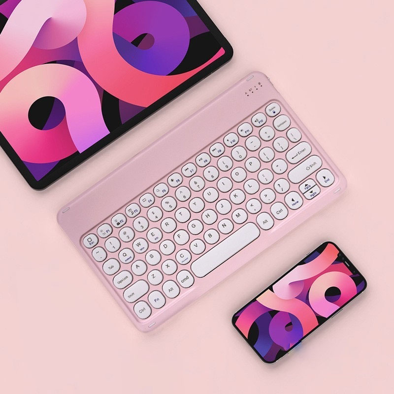 Round Hat Silent Retro Mini Wi - Wireless Keyboard Mini ulasan dan harga